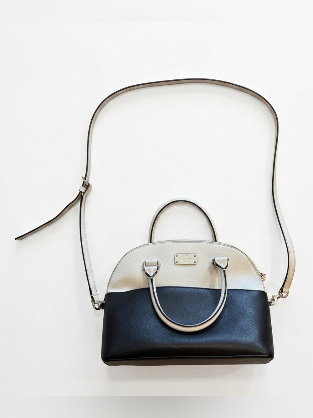 kate spade Black and Cream Two-Tone Crossbody Satchel
